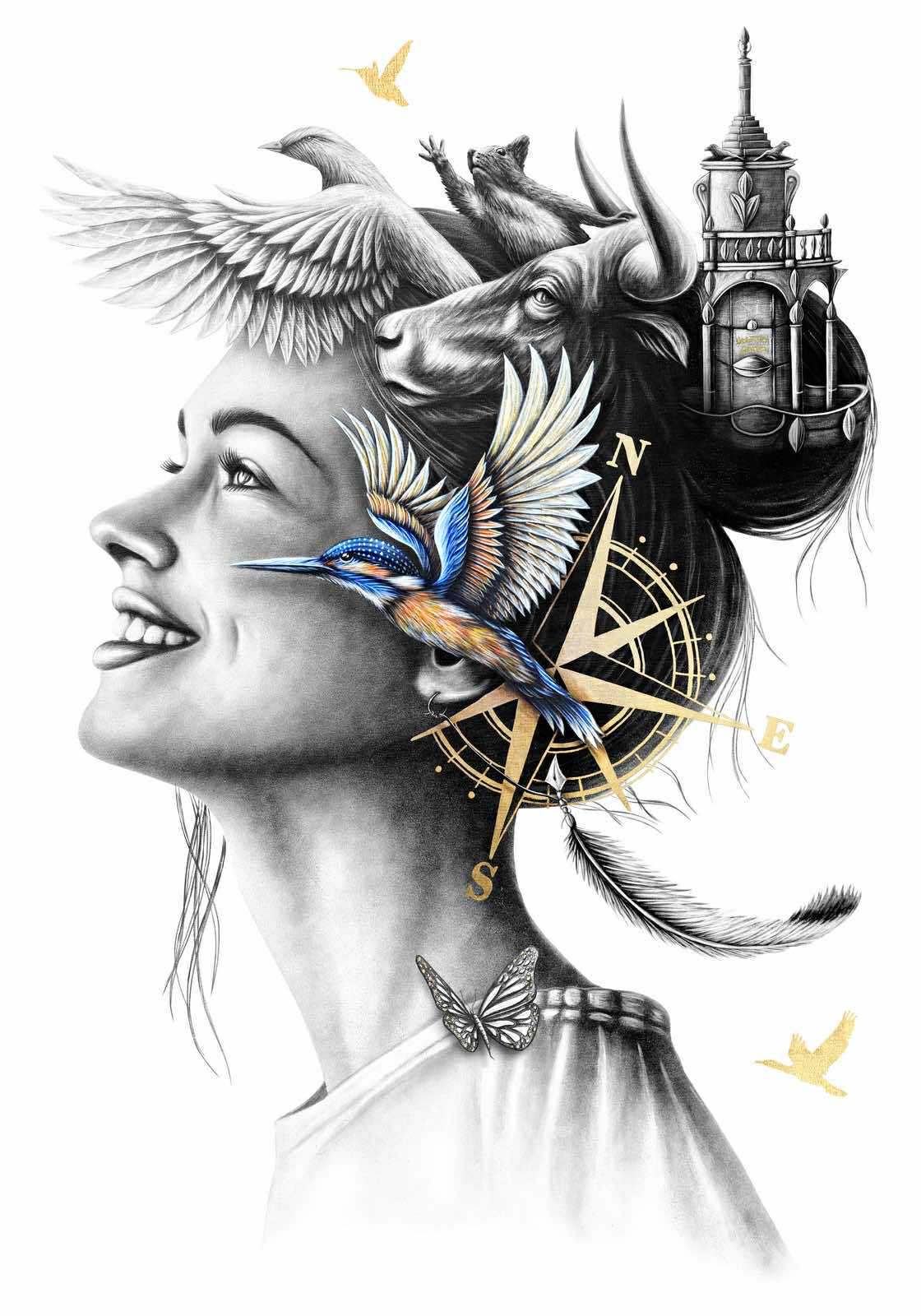 LG I - 100x70 cm - feuille d'or