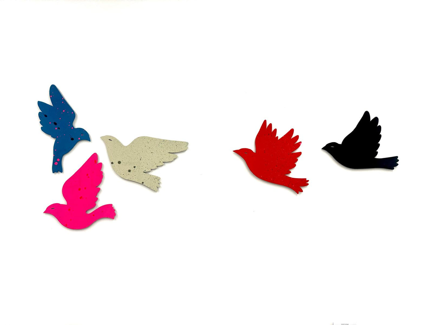 Ultra bird bleu - Plaque émaillée peinte à la main /21 exemplaires