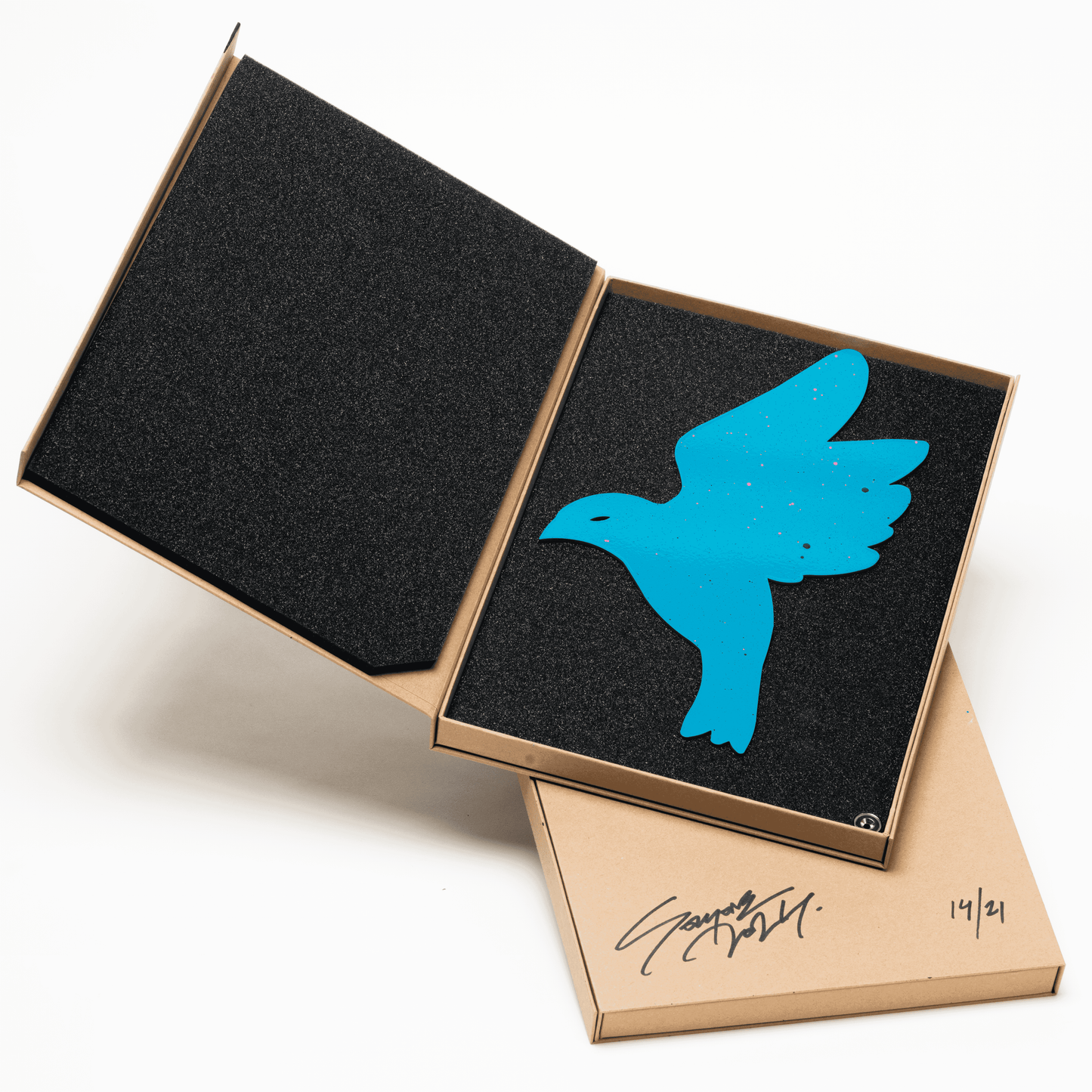 Ultra bird bleu - Plaque émaillée peinte à la main /21 exemplaires