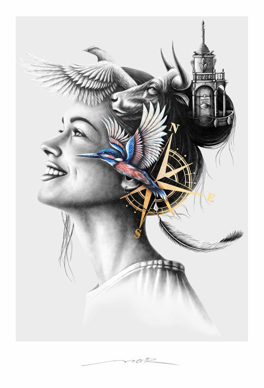 Encre pigmentaire "Liberta Gentis" signée par l'artiste